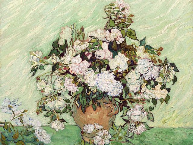 Van Gogh - Vase with Pink Roses - Paint by Numbers Kit