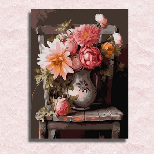 Vintage Chair and Flowers - Paint by Numbers Kit