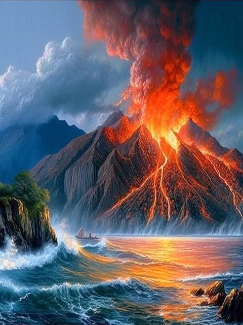 Volcano - Paint by Numbers Kit