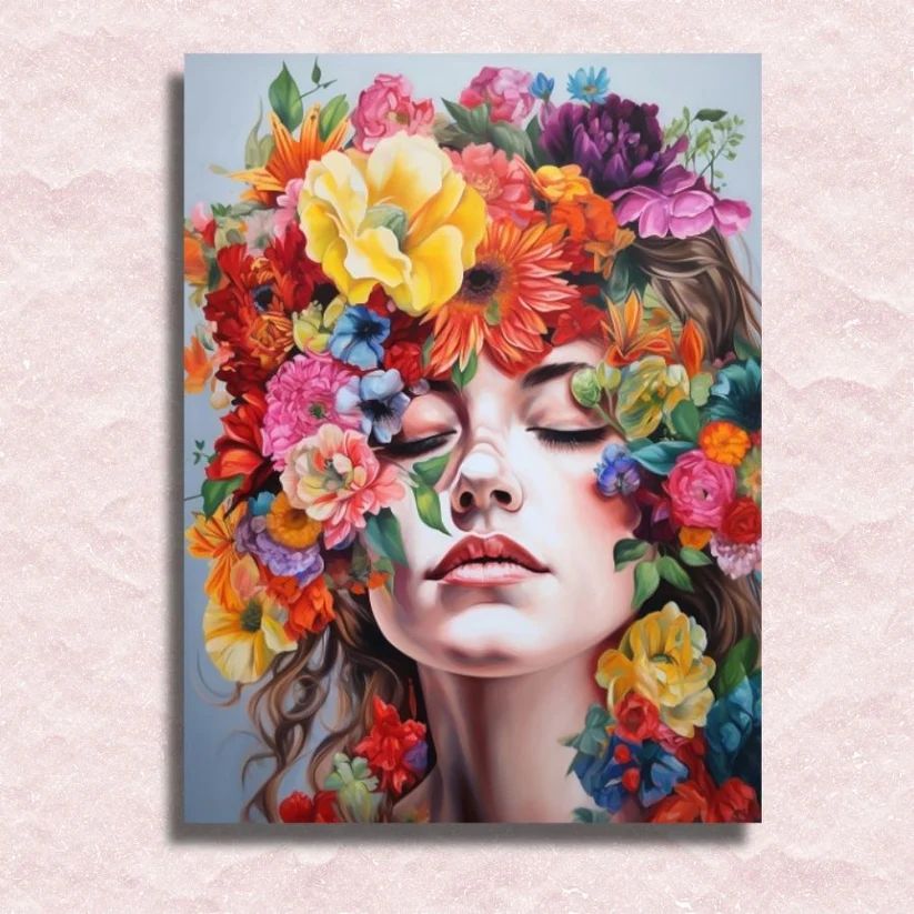 Woman Blinded by Flowers - Paint by Numbers Kit