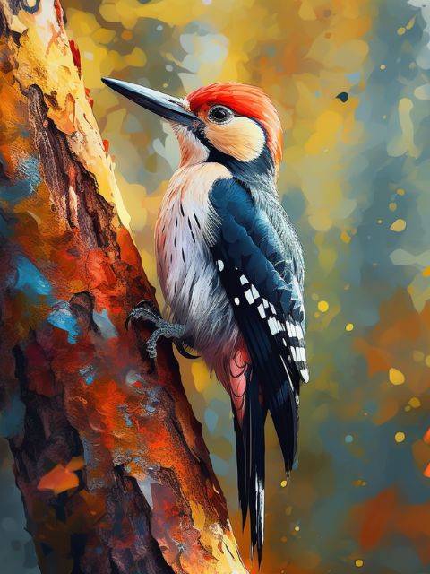Woodpecker  - Paint by Numbers Kit
