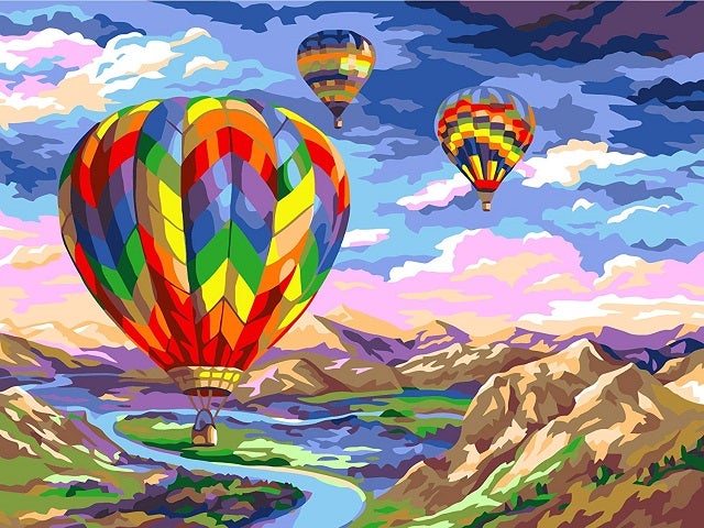 Balloons in Mountains - Paint by Numbers Kit