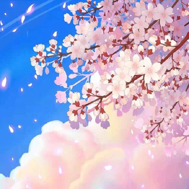 Blue Sky Cherry Blossom - Paint by Numbers Kit