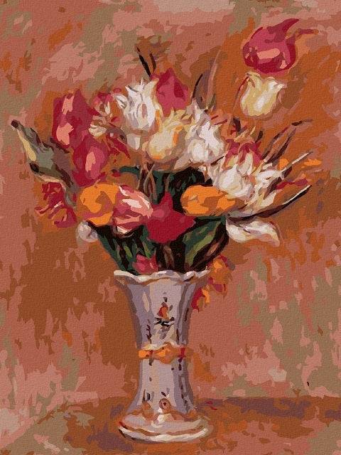 Renoir - Bunch of Tulips in a White Vase - Paint by Numbers Kit