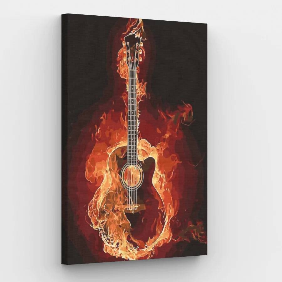 Burning Guitar - Paint by Numbers Kit