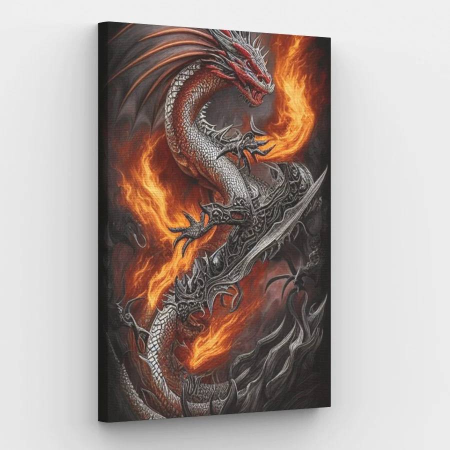 Chinese Dragon of Fire - Paint by Numbers Kit