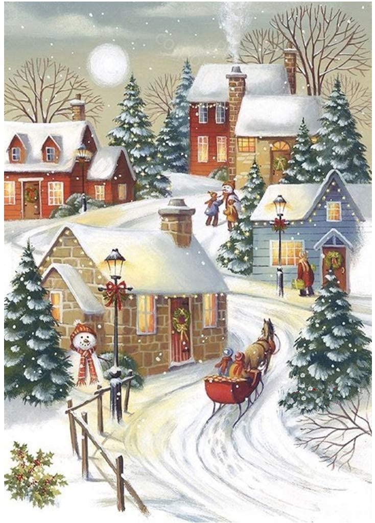 Christmas Snowflake Village - Paint by Numbers Kit