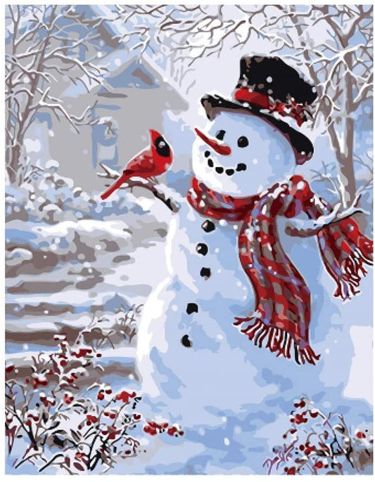Christmas Snowman - Paint by Numbers Kit