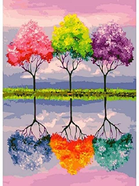 Colored Trees - Paint by Numbers Kit