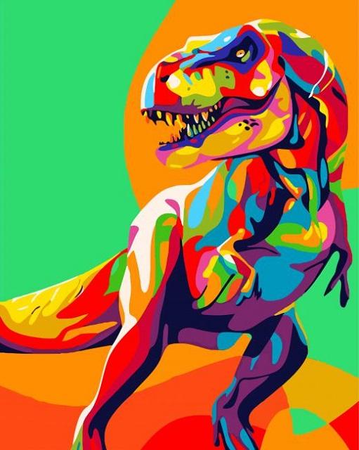 Colorful Dinosaur - Paint by Numbers Kit