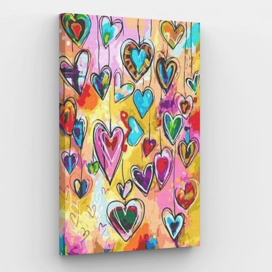 Colorful Hearts - Paint by Numbers Kit