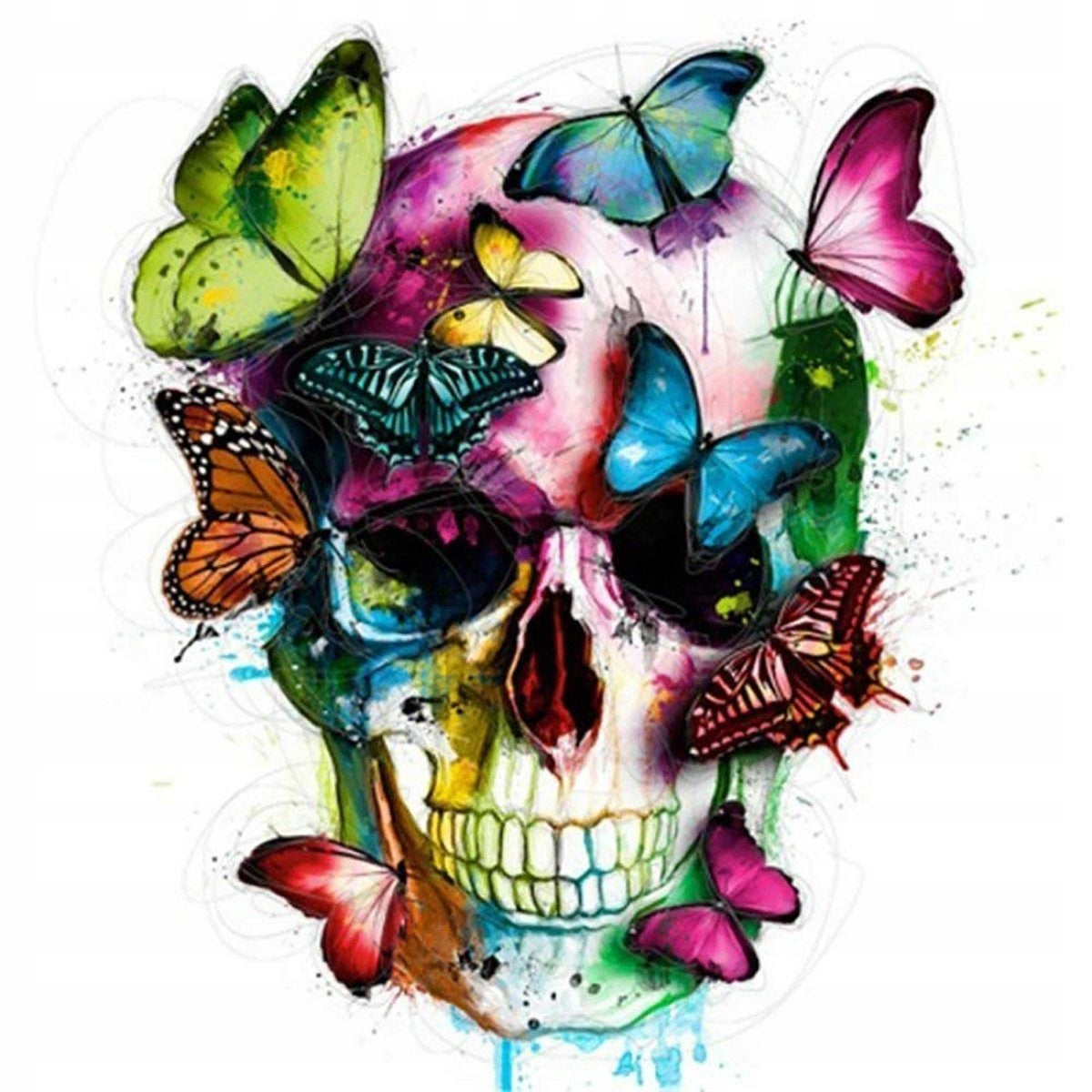 Skull and Butterflies  - Paint by Numbers Kit