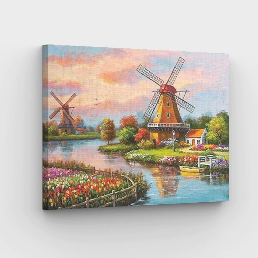Dutch Windmills - Paint by Numbers Kit