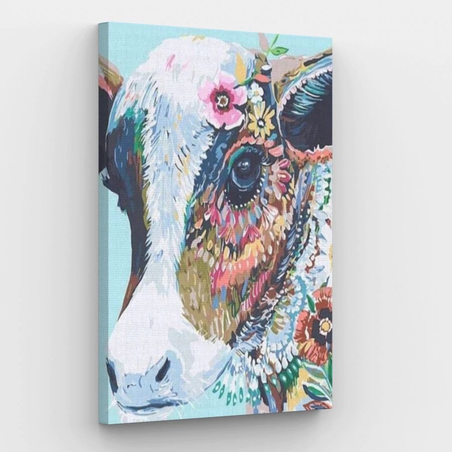 Floral Cow - Paint by Numbers Kit