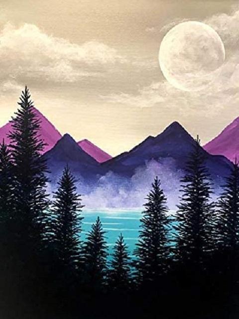 Misty Purple Mountains - Paint by Numbers Kit