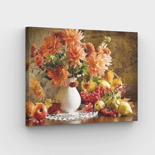 Still Life with Flowers and Fruit - Paint by Numbers Kit