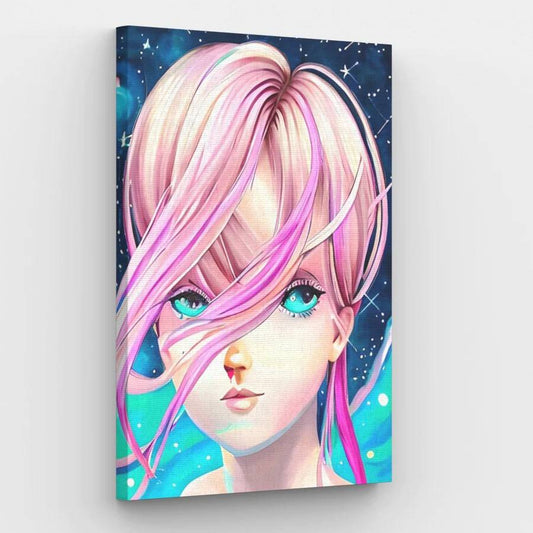 Pink Hair Girl - Paint by Numbers Kit