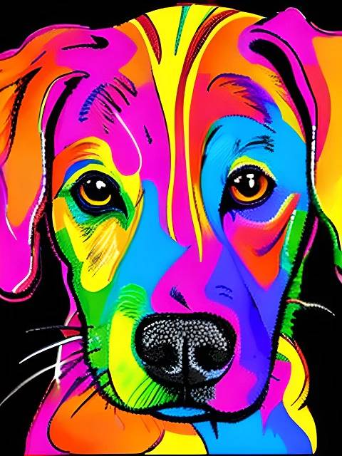 Psychedelic Dog - Paint by Numbers Kit