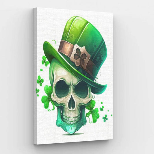 St. Patrick Skull with Green Hat - Paint by Numbers Kit
