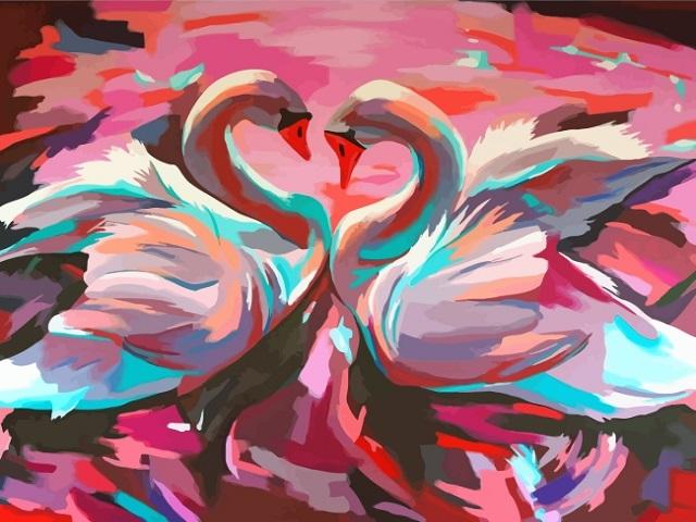 Swans in Pink - Paint by Numbers Kit