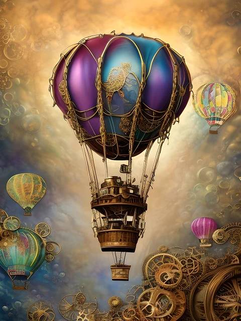 A Balloon Fantasy of Jules Verne - Paint by Numbers Kit