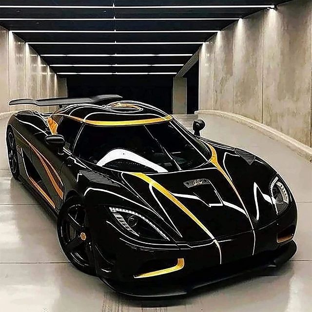 Amazing Black Racing Car - Paint by Numbers Kit