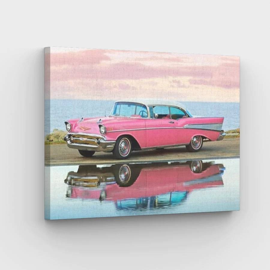 Beautiful Pink Old Car - Paint by Numbers Kit