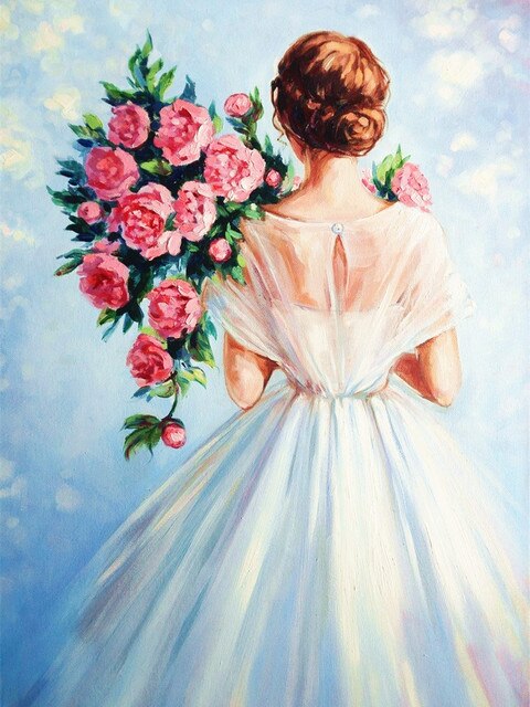 Bride with Flowers - Paint by Numbers Kit