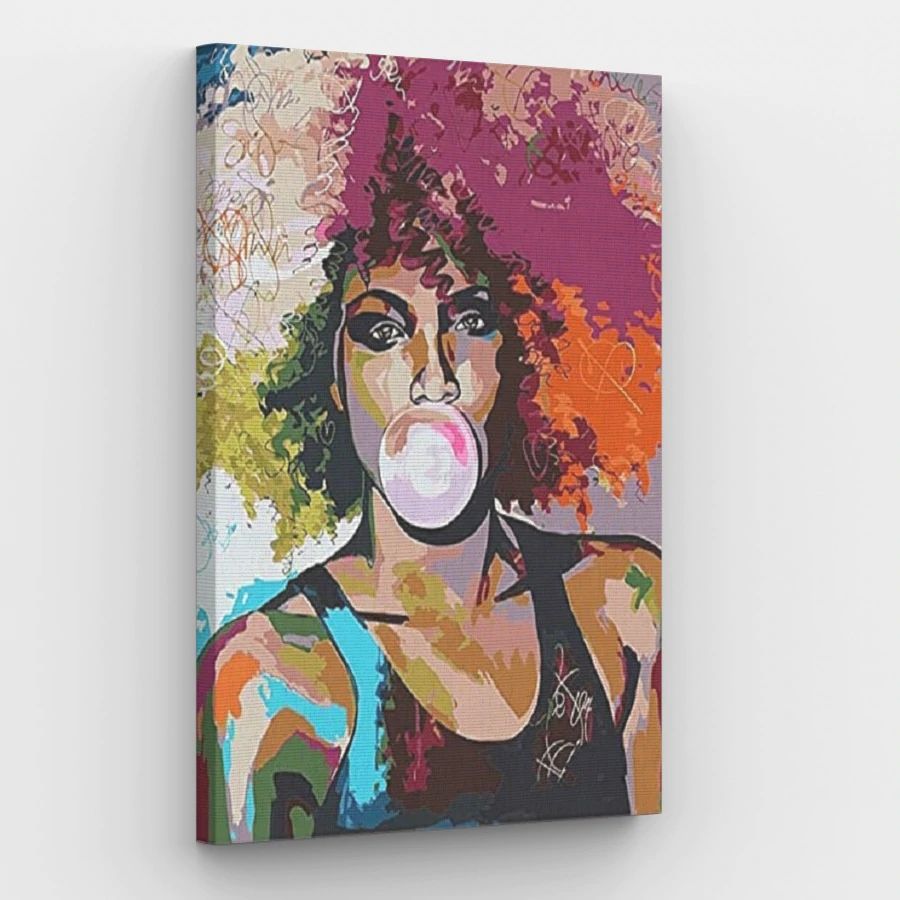 Bubble Gum Pop Art Woman - Paint by Numbers Kit