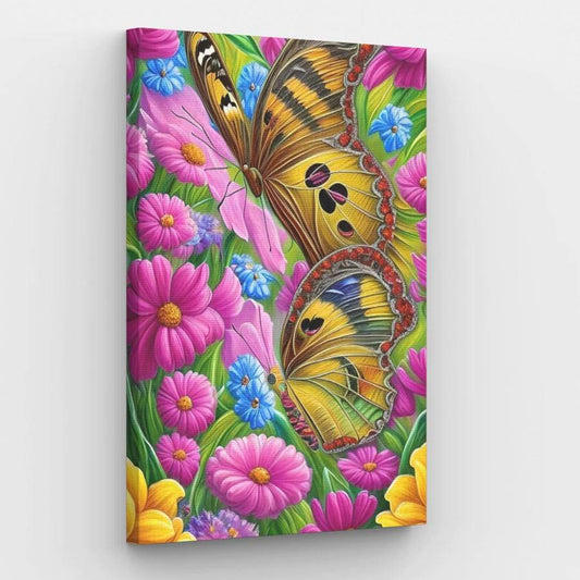 Butterflies on Spring Meadow - Paint by Numbers Kit