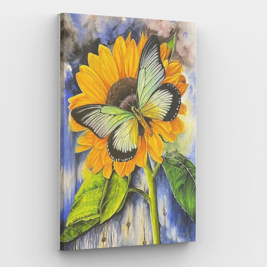 Butterfly on Sunflower - Paint by Numbers Kit