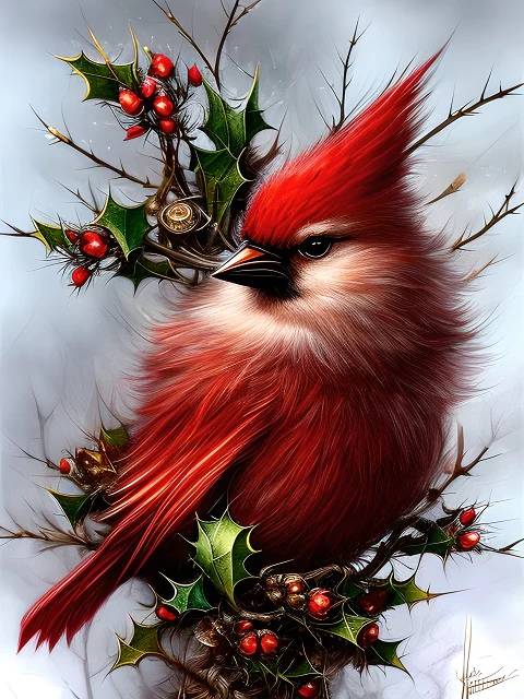 Cardinal in Winter - Paint by Numbers Kit