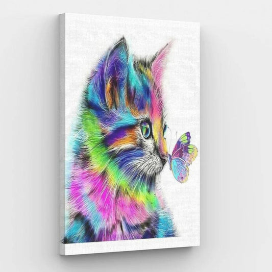 Cat and Butterfly  - Paint by Numbers Kit