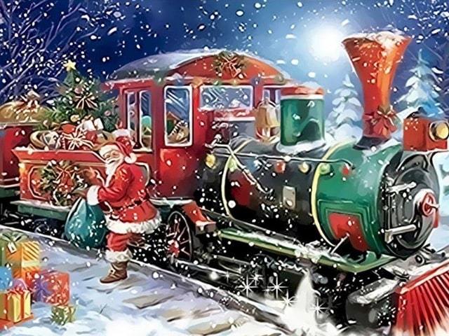 Christmas Train - Paint by Numbers Kit