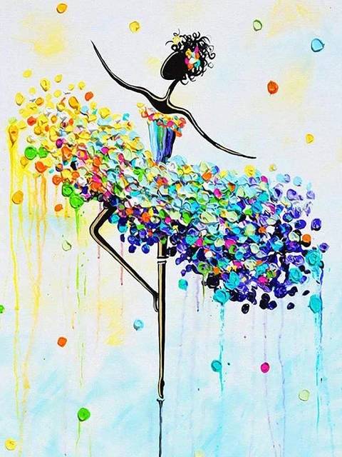 Color Dot Ballerina - Paint by Numbers Kit
