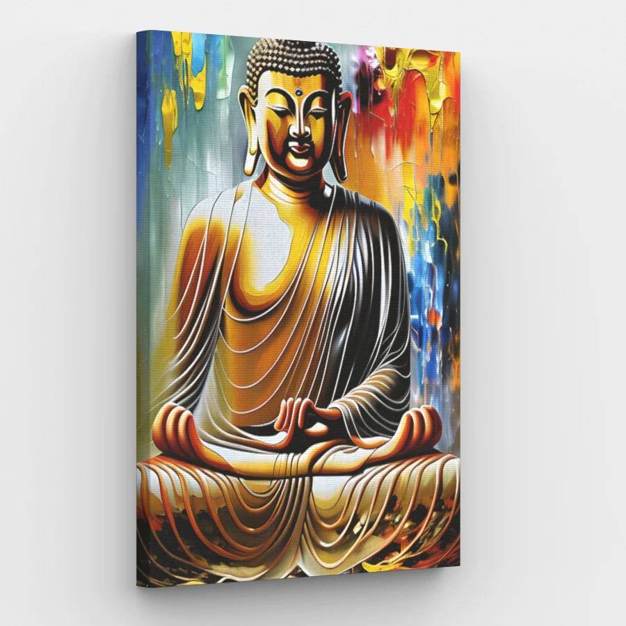 Colorful Buddha in Deep Meditation - Paint by Numbers Kit