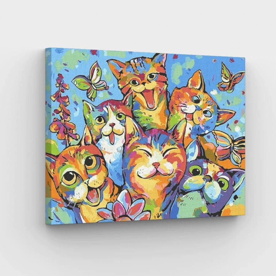 Colorful Cats Party - Paint by Numbers Kit