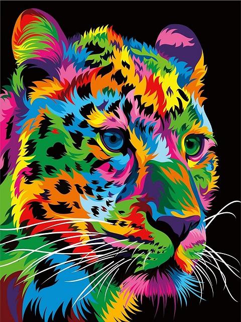 Colorful Leopard - Paint by Numbers Kit