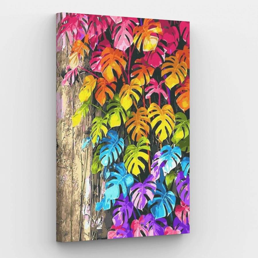 Colorful Monstera Leaves - Paint by Numbers Kit