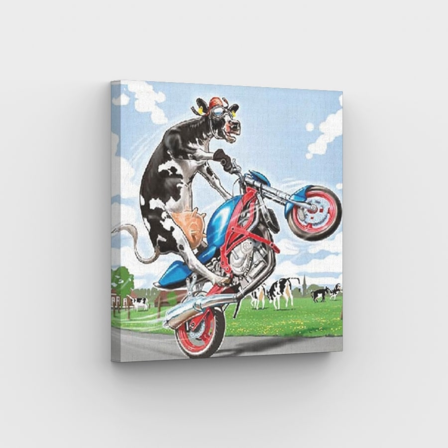 Cow Biker - Paint by Numbers Kit