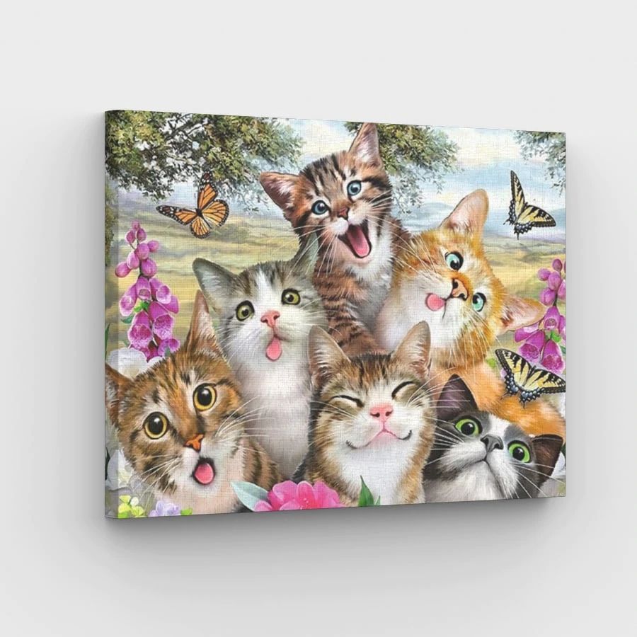 Crazy Cats Group - Paint by Numbers Kit