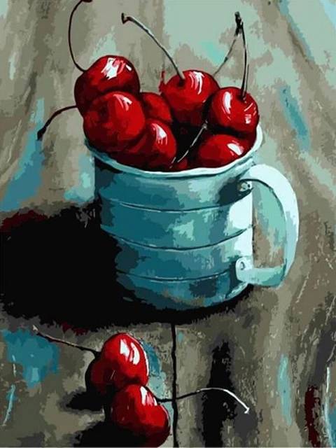 Cup of Cherries - Paint by Numbers Kit