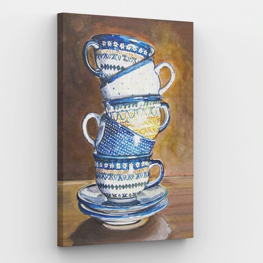 Cups Tower - Paint by Numbers Kit