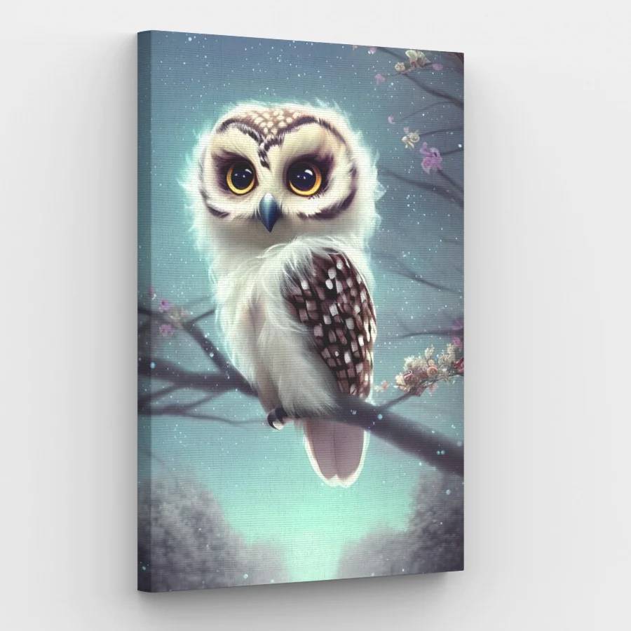 Cute Owl on Cherry Tree - Paint by Numbers Kit