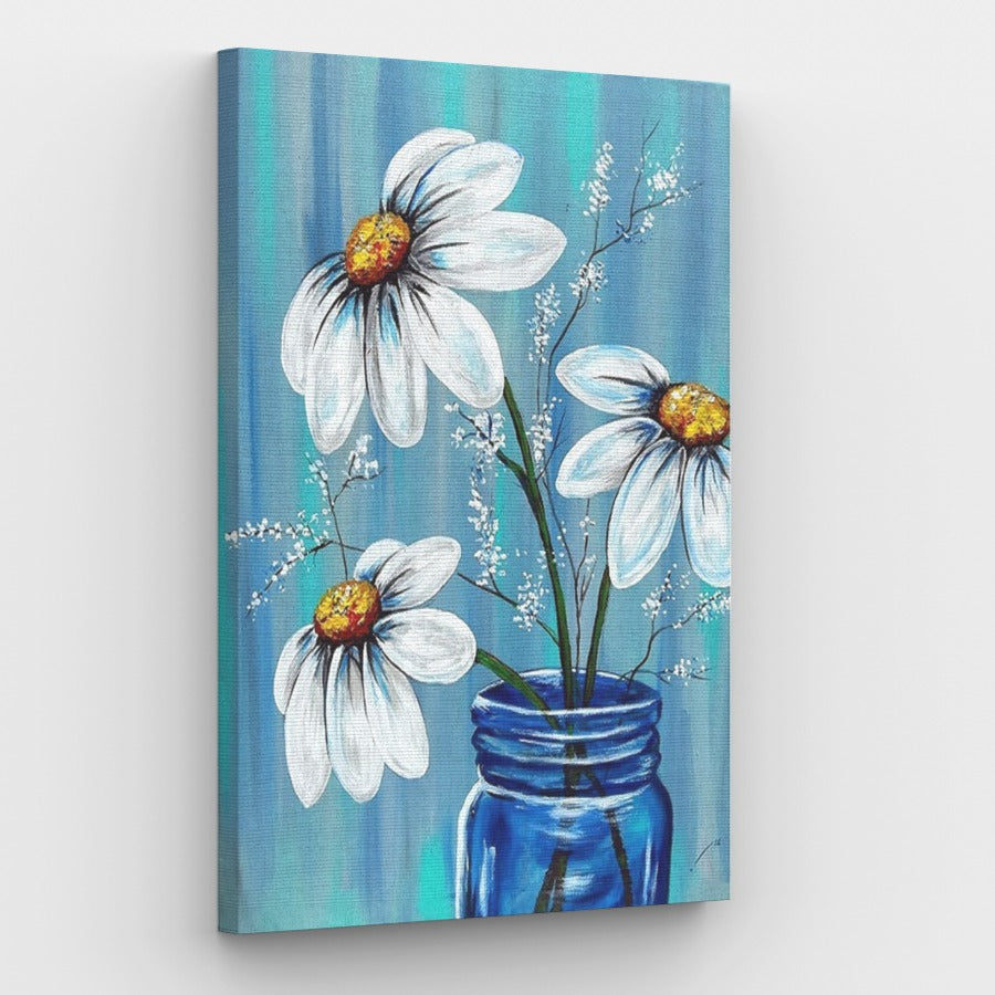 Daisies in Blue - Paint by Numbers Kit