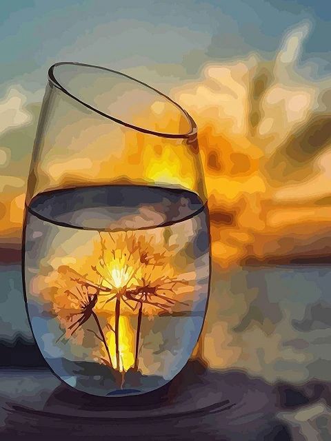 Dandelions in Glass - Paint by Numbers Kit