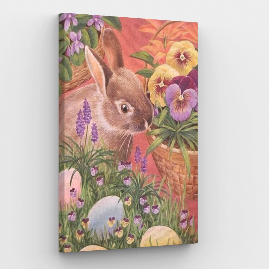 Easter Bunny with Flowers - Paint by Numbers Kit