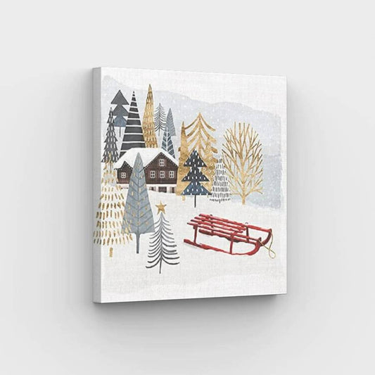 Easy Painting Winter Country - Paint by Numbers Kit