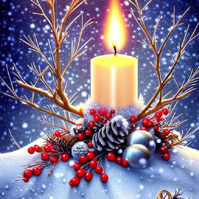 Festive Candle - Paint by Numbers Kit
