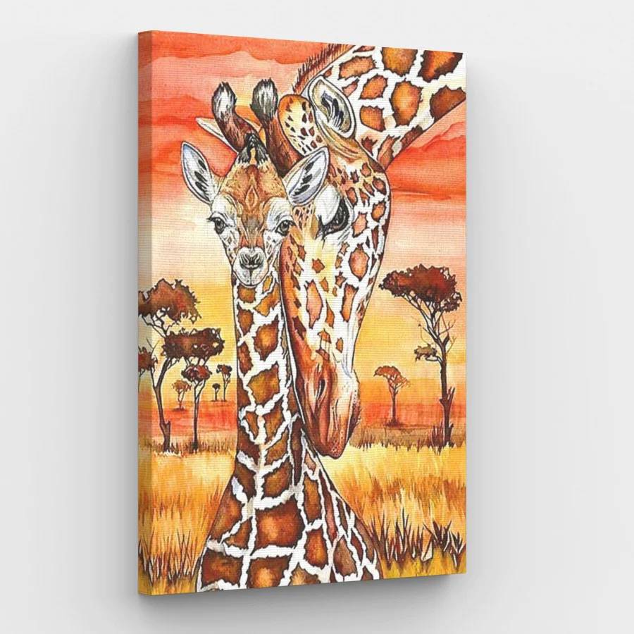 Giraffe and her Baby - Paint by Numbers Kit